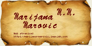 Marijana Marović vizit kartica